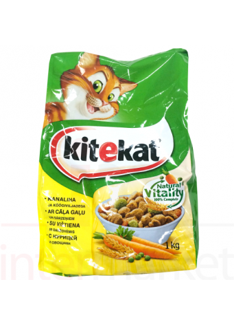 Kačių maistas kitekat su vištiena ir daržovėmis 1,8kg